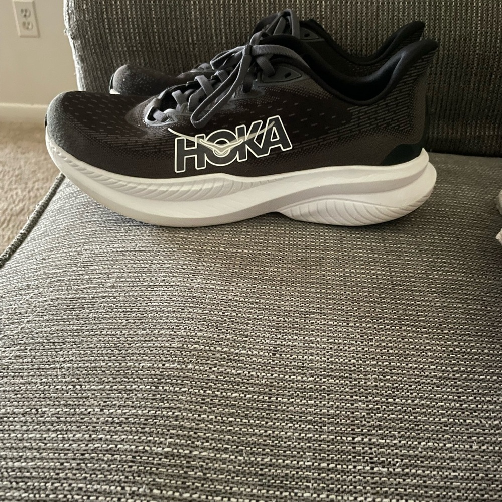 HOKA Black and White Athletic Sneakers